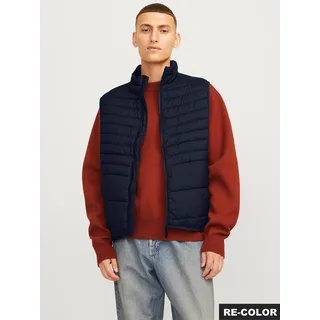 Steppweste JACK & JONES "JJESTATE Praktische Weste mit Beutel, ideal für unterwegs", Herren, Gr. M, blau (sky captain), Web, Obermaterial: 100% Polyester, unifarben, normal hüftlang, Westen Steppweste, unifarben, modisch, regular fit, Polyester