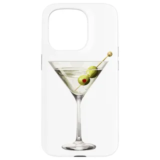 Martini-Glas Grüne Oliven Barkeeper Wodka Gin Cocktail Drink Hülle für iPhone 15 Pro