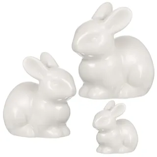 Garneck 3Er Set Keramik Hasen Miniatur Ornament Für Mikrolandschaft Gartendeko Mit Handbemaltem Kaninchen Design Ideal Für Moos Landschaften Sukkulenten Dekoration
