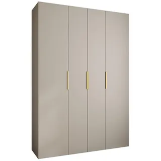 Abiks Möbel Drehtürenschrank 245,5/170/40 4-türig , Kaschmir, Goldfarben , Metall , Nachbildung , 170x245.5x40 cm , Schlafzimmer, Kleiderschränke, Drehtürenschränke