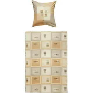 Dyckhoff Bettwäsche Weichfrottier braun Größe 1x 135x200 cm + 1x 80x80 cm