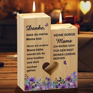 KAAYEE Kerzenständer Geschenke für Mama, Herzförmige Kerze für Mama Geschenke zum Muttertag Weihnachten, Muttertagsgeschenk Geburtstagsgeschenk für Mutter von Tochter Sohn