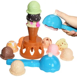 16PCS Kinder Eis Spielen Turm Pädagogisches Spielzeug Pretend Lebensmittel Spielzeug Lustige Langlebige Simulation Küche