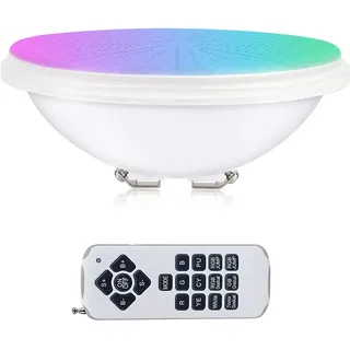 KWODE Pool Par56, 54W RGB Poolbeleuchtung mit Fernbedienung, Unterwasser Scheinwerfer, 12V AC/DC Led Par56 Pool Light, Harz Gefüllt Poolleuchte, IP68 Wasserdicht Poolscheinwerfer PC Flach Pool Lampe
