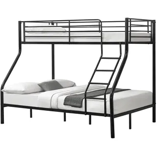 neu.haus Etagenbett Sortland 140 x 200 cm Metall schwarz