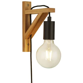 Kinderzimmerlampe Wandleuchte Stecker Schalter h: 20 cm Holz für E27 lampe Wand