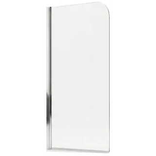 Badplaats Badewanne Torino 60 x 140 cm Chrom - Drehbare Duschtrennwand mit 5 mm ESG Sicherheitsglas, Nano-Beschichtung - Silber