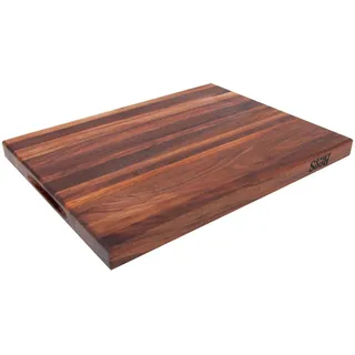 Boos Block Profi-Schneidebrett Walnuss - 51 x 38 x 4 CM – Antibakteriell – Schneidebrett Dick - Hackbrett - Hackblock- Lebensmittelecht – Holzbrettchen Mit Griff