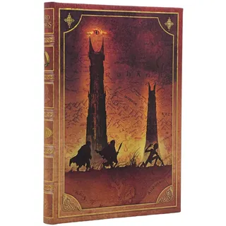 Paperblanks | Notizbuch Die Reise geht weiter | Der Herr der Ringe-Kollektion | Hardcover Notizbücher | Midi | Spezial Liniert | Elastikband-Verschluss | 144 Pg | 120 GSM