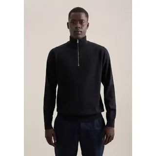 Seidensticker Stehkragenpullover »Schwarze Rose« Quarter Zip Uni, blau