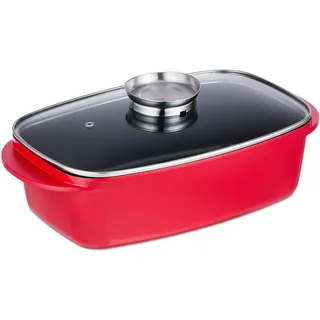 Relaxdays Bräter 5 L Rot