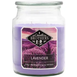 Duftkerze CandleBrothers , Lila , Naturmaterialen, Glas, Textil , 14.5 cm , Dekoration, Kerzen & Kerzenhalter, Duftkerzen