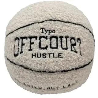Herfair 3D Offcourt Basketball Kissen 25CM Basketball Pillow Weiches Basketball Plüschball Deko Zimmer Basketball Geschenke Für Jungen Mädchen (weiß)