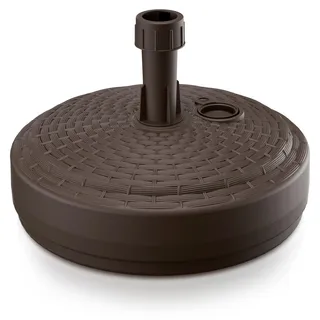 DEUBA® Sonnenschirmständer Poly Rattan Rund bis Ø 26 mm Mast Befüllbar Sonnenschirm Schirmständer Ständer Gartenschirm Balkon Terrasse Garten Braun - Braun