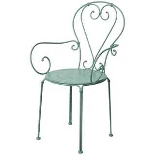 Butlers Gartenstuhl Century , Grün , Metall , 53x91x49 cm , Gartenmöbel, Gartensessel, Gartenstühle