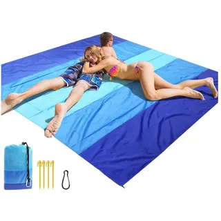 COVACURE Picknickdecke Stranddecke Strandmatte Campingdecke, 210 x 200 cm Wasserdicht, Sanddicht, Ultraleicht & Kompakt für Strand, Camping, Wandern, Picknick (Orange)