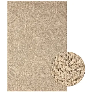 Teppich 140x200 cm Jute-Optik Innen und Außen - Braun, Bunt