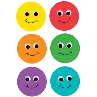 Hygloss Products Lebkuchenmänner Klassenzimmer Akzente Mehrfarbige Smiley-Gesichter 6 Inches Mehrfarbige Smiley-Gesichter