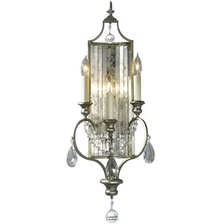 Zeitgenössische Wandleuchte Gianna Kristall Silber Gold Glas 3 Lichter E14 - Silber