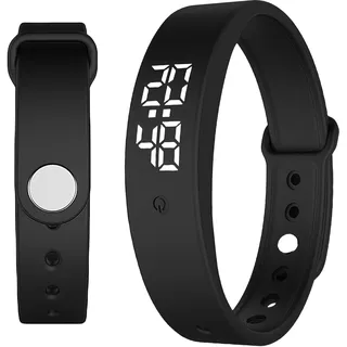 Vibrationswecker Armband: Vibrationsalarm Erinnerung Uhr mit Timer und 10 Täglichen Alarmen, Silent Vibrating Alarm Reminder Watch, Wecker Armband Vibration für Erwachsene Kinder, Schwarz