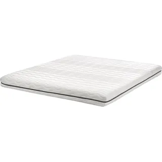 BELIANI Matratze Weiß Memory Foam 180 x 200 cm Mittelfest Abnehmbarer Bezug für Doppelbetten Schlafzimmer Ausstattung - Weiß, Grau