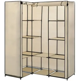vidaXL Eckkleiderschrank Creme 130 x 87 x 169 cm