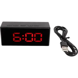 Spiegelte digitale Wecker Smart Light Sensing LED -Anzeige mit zwei Modus Snooze -Funktion rot