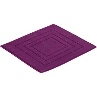 Vossen Badematte »Feeling« Höhe 10 mm beidseitig nutzbar   fußbodenheizungsgeeignet Badteppich, Uni-Farben, mit Bordüre, Hoch-Tief Effekt, reine Baumwolle, lila