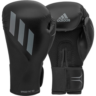 Adidas Herren Tilt 150 Boxhandschuhe, Schwarz/Grau, 16 oz EU