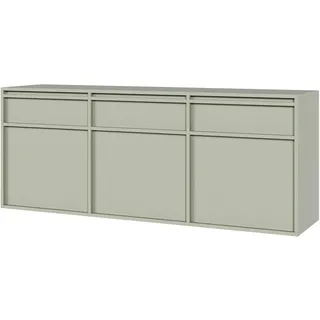 Selsey Sideboard 3-türig hängend mit 3 Schubladen, Salbeigrün, 154 cm - Maße B: H: 61,6