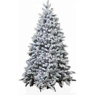 Künstlicher Weihnachtsbaum mit Schnee DELUXE Viola 400cm, GIGANT Tannenbaum Christbaum Kunstbaum Dekobaum mit Metallständer