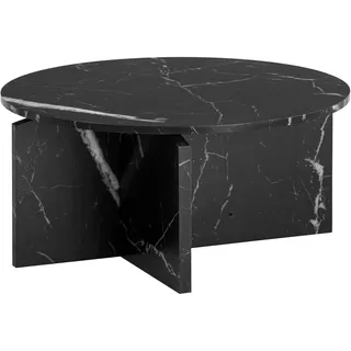 Wohnling Couchtisch Schwarz MDF Marmor 70 x 70 x 33 cm