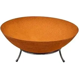 Köhko Feuerschale & Dekoschale Braga ø 45xH 20 cm aus Gußeisen mit Rost-Optik mit 3 Füße für Grillabend Gartefeuer Camping Dekoration für Garten Hof Terrasse und Zuhause