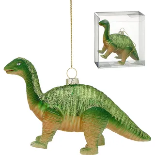 Cepewa Christbaumschmuck Figuren Anhänger Weihnachstbaumschmuck Dino Dinosaurier Drache aus Glas (1 x Christbaumschmuck Dinosaurier)