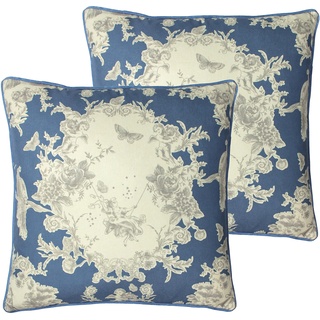 Paoletti Burford Floral Polyester Filled Cushion - Twin Pack