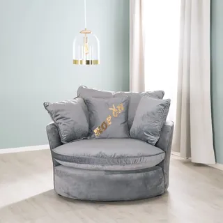 Playboy Drehsessel Eloise inkl Kissen, Grau