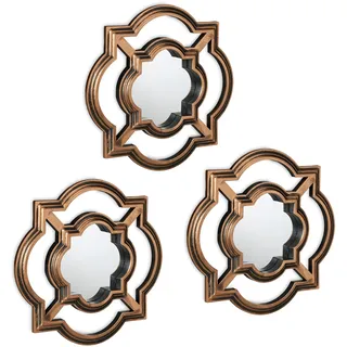 Relaxdays Zierspiegel Vintage 25,5 x 25,5 cm Gold/Schwarz