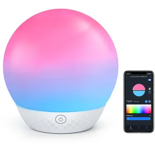 Aigostar Mesh- Smart LED Tischlampe, Nachttischlampe Touch dimmbar Bluetooth Nachtlicht, Layered Control Light Tischlampe Kompatibel mit Alexa, Led Tischlampe RGB CCT für Wohnzimmer und Schlafzimmer