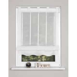 HOME WOHNIDEEN Home fashion Schlaufenrollo Längsstreifen, Polyester, Natur, 140 x 80 cm