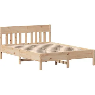 vidaXL Massivholzbett ohne Matratze 120x200 cm Kiefernholz - Braun