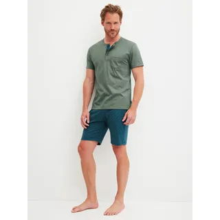 Shorty CALIDA "Relax Imprint 1", Damen, Gr. XL (56), laurel grün, Single Jersey, Obermaterial: 100% Baumwolle, bequem kurz, Serafino, Homewear-Sets Shorty, Relaxter Schnitt