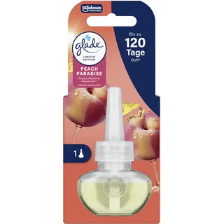 Glade Electric Scented Oil Nachfüller, elektrischer Raumduft mit Duftöl, Peach Paradise, 1er Pack (1 x 20 ml)