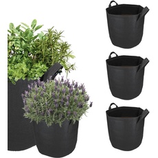mumbi 5X Pflanzsack Pflanzentasche Pflanzen Sack Tasche Smart Grow Bag Vliesstoff mit Griffen 30 Liter