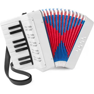 Akkordeon,Ziehharmonika,17 Tasten 8 Bass mit Verstellbarem Gurt,Leicht und Umweltfreundlich,Geeignet für Anfänger