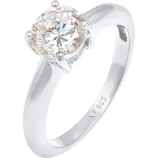 Elli Ring Damen Solitär mit Zirkonia Kristall in 925 Sterling Silber
