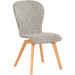 Bert Plantagie Stuhl , Braun, Grau, Eichefarben , Holz, Textil, Leder , Echtleder , Color-Finish-Leder , Eiche , massiv , Uni , eckig , 48x91x61 cm , Lederauswahl, Stoffauswahl, Typenauswahl , Esszimmer, Stühle, Esszimmerstühle