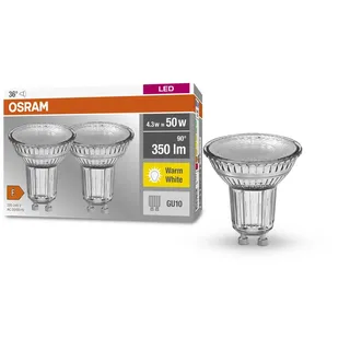 Osram LED-Reflektorlampe PAR16, 4.3W, Warm Weiß, nicht dimmbar, GU10, 2-pack