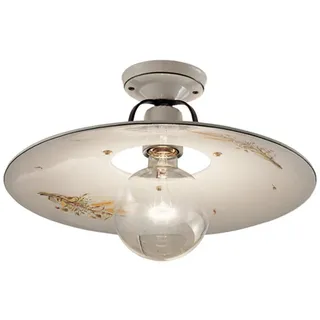 Klassische Deckenleuchte Bologna Metall und Keramik Schwarz beschattet Kupfer 24Cm 1 Licht E27