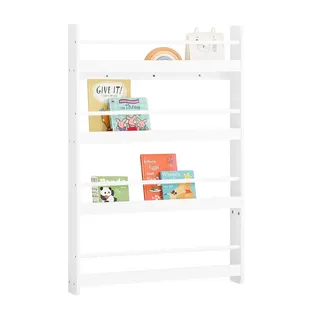 SoBuy Kinderregal mit 4 Fächern 80 x 12 x 118 cm Kiefer weiß