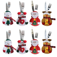 Kaxich 8 Stücke Weihnachten Bestecktaschen Besteckhalter Weihnachten Tischdekoration für Messer und Gabel Weihnachtsdeko